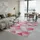 jimri Fashion4Home Teppich Läufer - Tepiche für Wohnzimmer, Schlafzimmer, Küche, Kinderzimmer, Badezimmer - Boho Kelim - Läufer Flur, Karo-Hellrosa, Größe: 60x90 cm