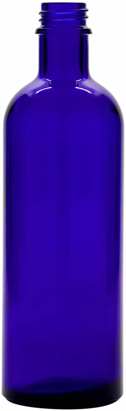 Flacon pharmaceutique 200 ml , verre, bleu roi, col : DIN 22