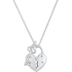 Elli Schloss Schlüssel Herz Anhänger Liebe 925 Silber Ketten   Damen 