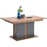 Livetastic Esstisch, Graphit, Eiche, rechteckig, Säule, Bodenplatte, 90x76 cm