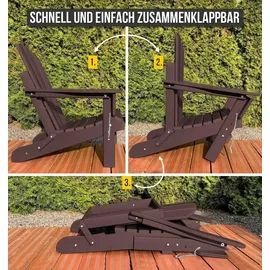 ASPERO Gartenstuhl Adirondack 75 x 75 x 83 cm grau/rot