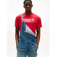 Tommy Jeans Dna Flag Regular Fit Kurzarm-t-shirt - Sapphire