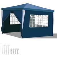 Pavillon Camping Festzelt Wasserdicht Partyzelt Stabiles hochwertiges 3x3m Blau