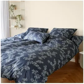 ELEGANTE Mako-Jersey Cherry Blossom Blau 155 x 220 cm + 40 x 80 cm