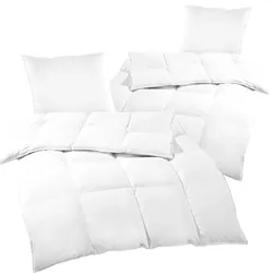 NYVI Bettenset Hospitality Comfort Halbdaunen - 2x Bettdecke 135x200 cm 2x Kopfkissen 80x80 cm - Bettdecken Set