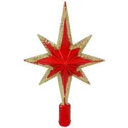 Weihnachts-Baumspitze Stern 19cm Tannenbaumspitze Christbaumspitze Baumschmuck rot