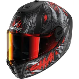 Shark Spartan RS Shaytan Integralhelm - Matt Schwarz/Rot/Dunkelgrau / S