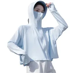 H.XUN Sonnenschutzkleidung für Damen – Sommer-Outdoor-UV-Schutzmantel aus Eisseide – atmungsaktiv