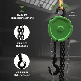Trutzholm Kettenzug triangel 1t Tragkraft 3m Hubhöhe