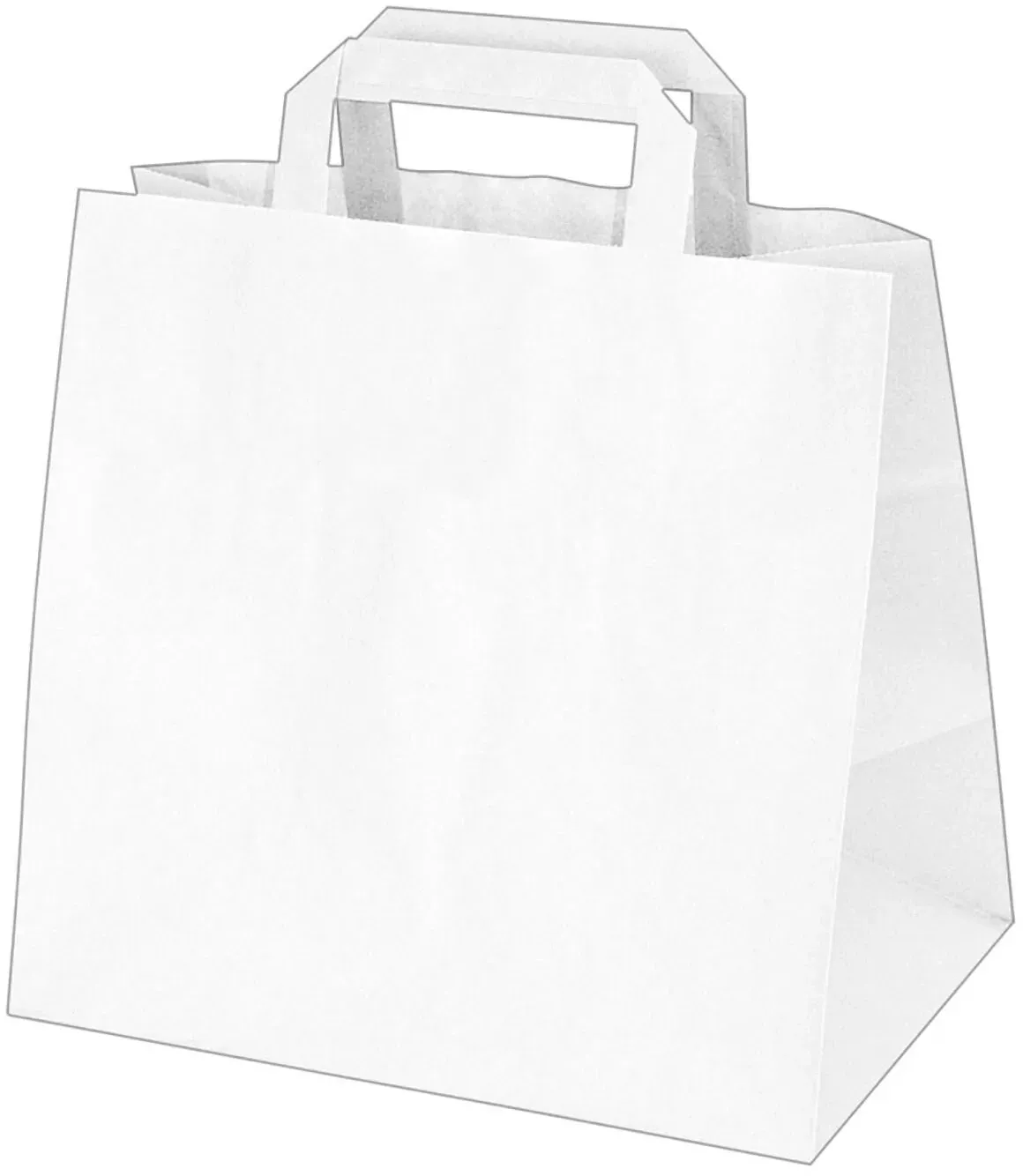Papiertragetaschen 25 x 26 x 17 cm mit EAN-Code weiß, 250 Stk.