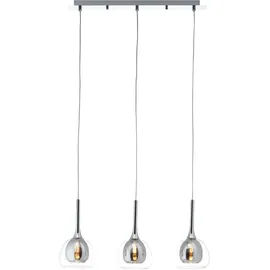 Brilliant Hadan 3-flg. 40W 66 cm transparent-chrome
