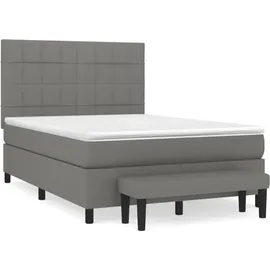 vidaXL Boxspringbett 140 x 200 cm Dunkelgrau