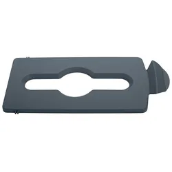 Recycling-Mix Deckeleinsatz mit einer Propelleröffnung für Rubbermaid Slim Jim Recycling-Station | HxBxT 1,3x20,3x42cm | Grau von PROREGAL