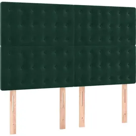 vidaXL Boxspringbett 140 x 200 cm Dunkelgrün
