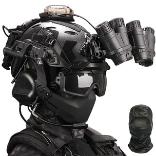 TRCTIC Taktischer Helm Set, Fast Helm mit Airsoft Maske, Noise-Cancelling-Kopfhörer, Paintball Brille und NVG Modell für Outdoor Jagd CS Militär Spiel