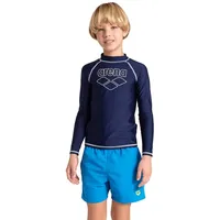 Arena Jungen Unisex Jr Rash Vest L/S Graphic Navy-White,