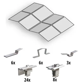 prior pv Ost-West Flachdach-Aufständerungs-Set Solarmodule