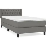 vidaXL Boxspringbett mit Matratze Dunkelgrau 100x200 cm Stoff