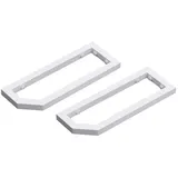 doporro Waschtischhalterung Waschtischkonsole Wandkonsole 48x2.5x15 cm rostfreie Edelstahl weiß Wandhalter Träger Regalträger (2 Stück) Wh03