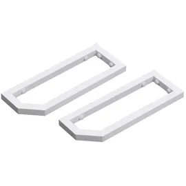 doporro Waschtischhalterung Waschtischkonsole Wandkonsole 48x2.5x15 cm rostfreie Edelstahl weiß Wandhalter Träger Regalträger (2 Stück) Wh03