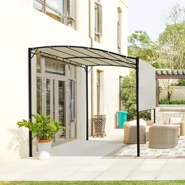 Outsunny Gartenpavillon 3 x 2,5 m Weiß/Schwarz