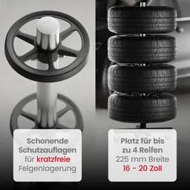 GENTOR Felgenbaum fahrbar für 4 Reifen bis 225 mm, belastbar bis 100 kg