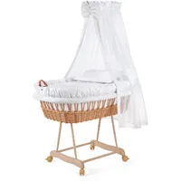 Waldin Baby Collection Waldin Stubenwagen-Set mit Ausstattung,XXL,Bollerwagen,komplett,9 Modelle wählbar,Stoffe weiß/Punkte grau