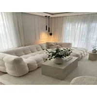 Ecksofa "Aster" - Ottomane Rechts-white - Weiß