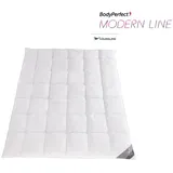 Häussling BodyPerfect MODERN LINE Daunendecke 155x220 cm | Ganzjahresdecke, Bettdecke, 6x7 Karos, Deutsche Manufaktur, auch für Allergiker geeign... - Weiß