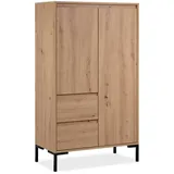 Homestyle4u Highboard 81 x 139 x 40 cm Eiche Braun / Schwarz