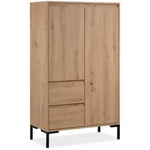 Homestyle4u Highboard 81 x 139 x 40 cm Eiche Braun / Schwarz