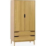 sweeek Kleiderschrank Vintage 55 x 180 x 55 cm Schwarz