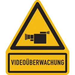 Warnschild, Videoüberwachung - 100x119 mm Folie selbstklebend