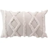 Douceur d'intérieur Safira Kissen mit abziehbarem Bezug (30 x 50 cm) Natur, getuftetes Polycotton