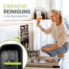 Juskys Heißluftfritteuse 9 L - 2 Kammern, Smart Finish, beschichtet