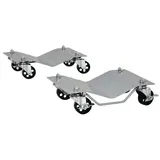 DURHAND Wagenheber Stahl 40,5L x 30B x 13,5H cm grau 2 Stücke mit 4 Rollen