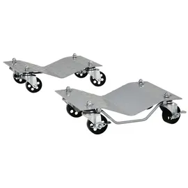 DURHAND Wagenheber Stahl 40,5L x 30B x 13,5H cm grau 2 Stücke mit 4 Rollen