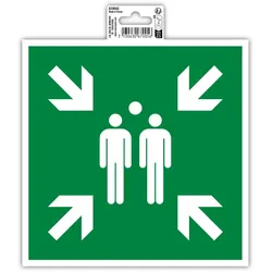 Exacompta 67005E Hinweisschild, Sammelstelle, PVC, selbstklebend und rutschfest, 20x20 cm - Grün