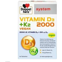 Doppelherz System Vitamin D3 2000 + K2 Vegan Tabletten 60 St.