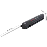 Faltbares Led-fleischthermometer, Küchenthermometer Für Grill Und Barbecue, Schwarze Edelstahlsonde, 17 Cm