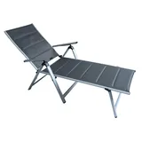 Alu Klappliege KYNAST Comfort Sonnenliege Strandliege silber anthrazit Relax