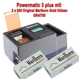 Powermatic 3 elektrische Stopfmaschine + 400 Marlboro Gold Gratis Hülsen