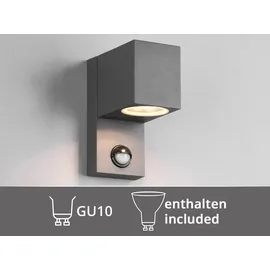 meine wunschleuchte Außenwandleuchte Aluminium 15,0 cm mit Bewegungsmelder anthrazit