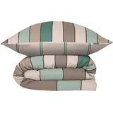 SCHIESSER Knut Gestreift Mint 155 x 220 cm + 80 x 80 cm
