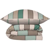 SCHIESSER Knut Gestreift Mint 155 x 220 cm + 80 x 80 cm