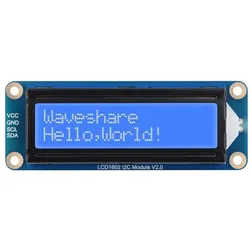 Waveshare LCD1602 I2C Display Modul, 16x2 Zeichen-LCD, AiP31068 Treiber, 3,3-5V - Farbe: Blau