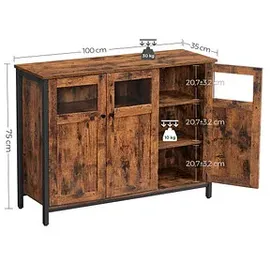 VASAGLE LSC099B01 100 x 75 x 35 cm vintagebraun/schwarz