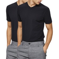 SELECTED HOMME T-Shirt (2er-Pack) Basic Doppelpack Shirts aus Bio Baumwolle schwarz S