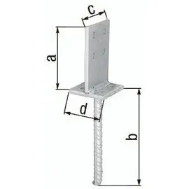 GAH Alberts T-Pfostenträger 130 x 200 mm Silber/Metall