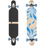 Flex1 bis 122kg - Camber Longboard (Flex1 bis 122kg, blau Blume - Ahornholz)